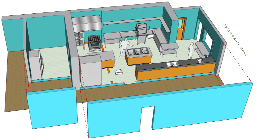 3D view of the new kitchen